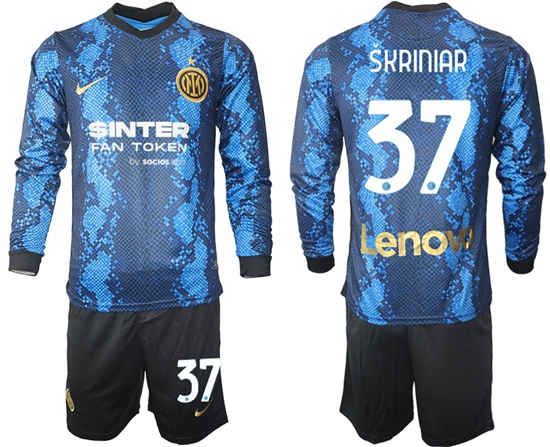 Men Inter Milan Long Sleeve Soccer Jerseys 503