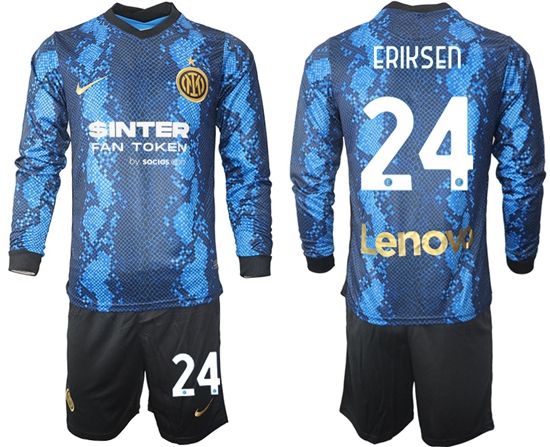 Men Inter Milan Long Sleeve Soccer Jerseys 505
