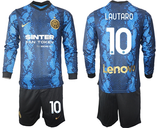 Men Inter Milan Long Sleeve Soccer Jerseys 512