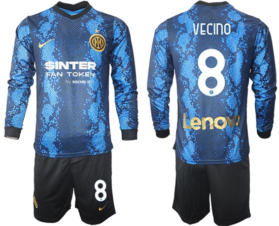 Men Inter Milan Long Sleeve Soccer Jerseys 515