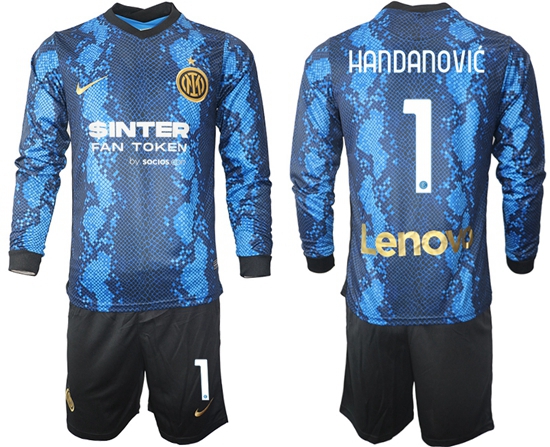 Men Inter Milan Long Sleeve Soccer Jerseys 519