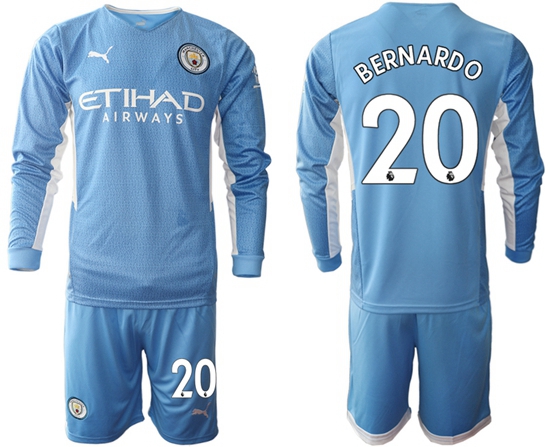 Men Manchester City Long Sleeve Soccer Jerseys 505