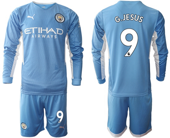 Men Manchester City Long Sleeve Soccer Jerseys 512