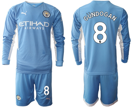 Men Manchester City Long Sleeve Soccer Jerseys 513