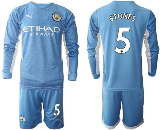 Men Manchester City Long Sleeve Soccer Jerseys 515