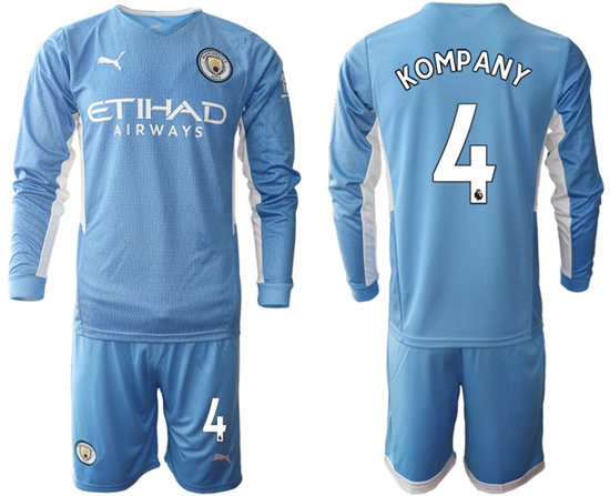 Men Manchester City Long Sleeve Soccer Jerseys 516