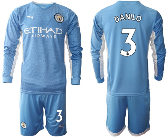 Men Manchester City Long Sleeve Soccer Jerseys 517