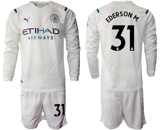 Men Manchester City Long Sleeve Soccer Jerseys 521