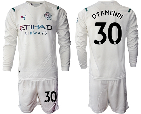 Men Manchester City Long Sleeve Soccer Jerseys 522