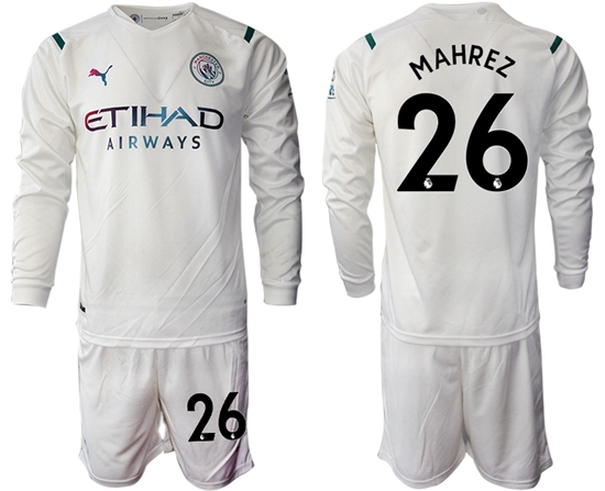 Men Manchester City Long Sleeve Soccer Jerseys 523