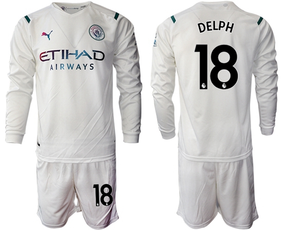 Men Manchester City Long Sleeve Soccer Jerseys 526