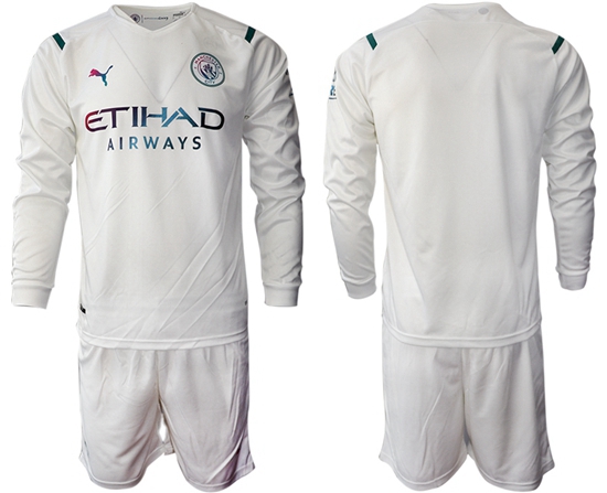 Men Manchester City Long Sleeve Soccer Jerseys 537