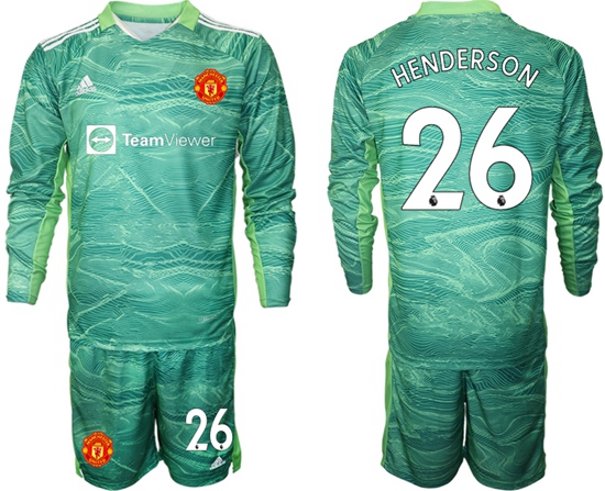 Men Manchester United Long Sleeve Soccer Jerseys 500