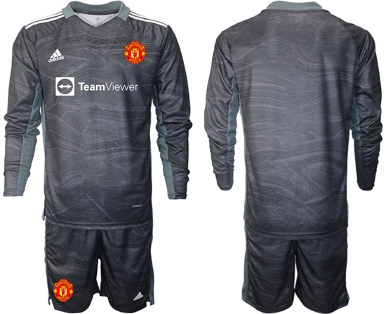 Men Manchester United Long Sleeve Soccer Jerseys 505