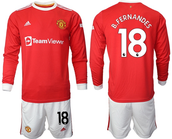 Men Manchester United Long Sleeve Soccer Jerseys 514