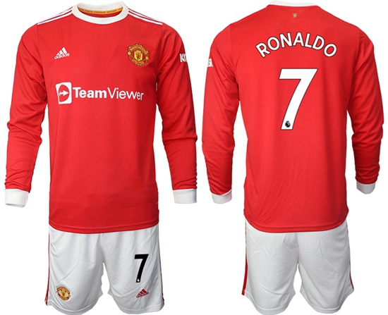 Men Manchester United Long Sleeve Soccer Jerseys 521