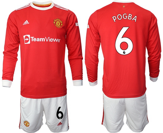 Men Manchester United Long Sleeve Soccer Jerseys 522