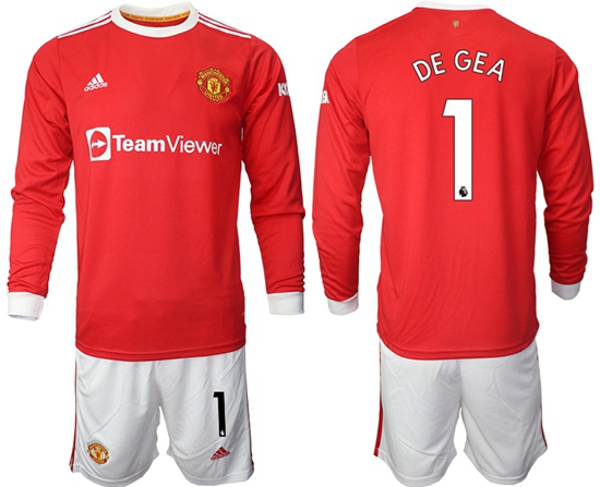 Men Manchester United Long Sleeve Soccer Jerseys 523