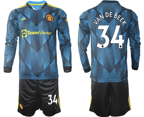 Men Manchester United Long Sleeve Soccer Jerseys 543