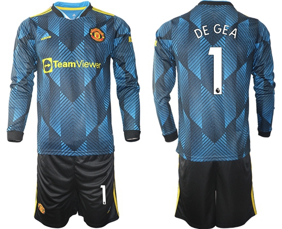 Men Manchester United Long Sleeve Soccer Jerseys 557