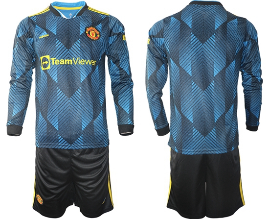 Men Manchester United Long Sleeve Soccer Jerseys 558
