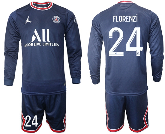Men Paris Saint Germain Long Sleeve Soccer Jerseys 546