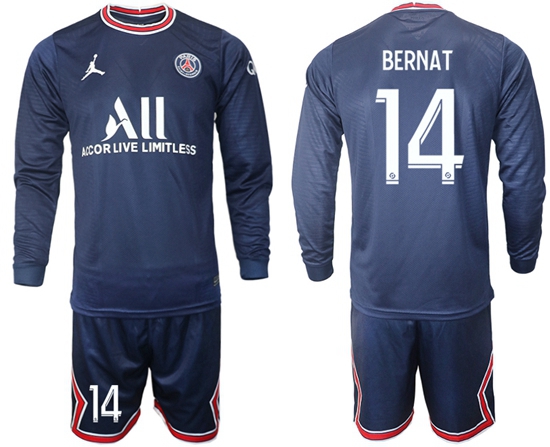Men Paris Saint Germain Long Sleeve Soccer Jerseys 552