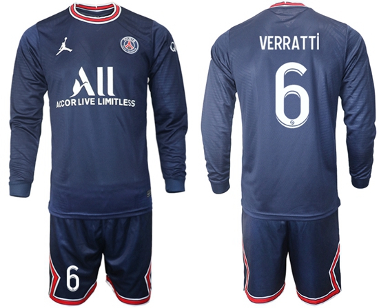 Men Paris Saint Germain Long Sleeve Soccer Jerseys 559