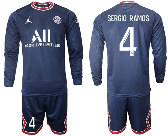 Men Paris Saint Germain Long Sleeve Soccer Jerseys 561