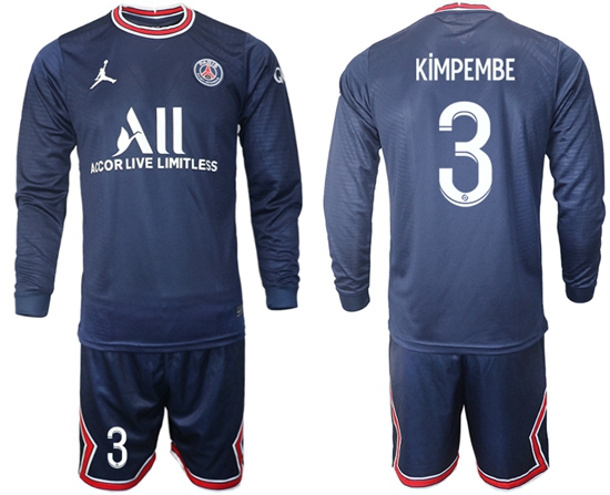 Men Paris Saint Germain Long Sleeve Soccer Jerseys 562