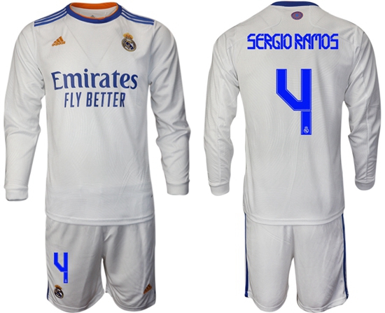 Men Real Madrid Long Sleeve Soccer Jerseys 578