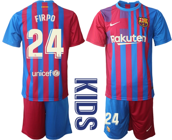 Kids Barcelona Soccer Jerseys 040