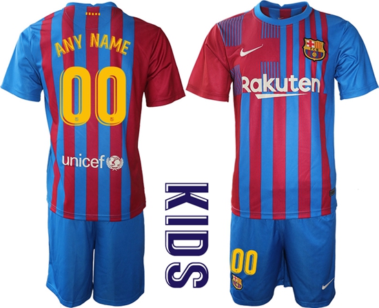 Kids Barcelona Soccer Jerseys 066 Customized