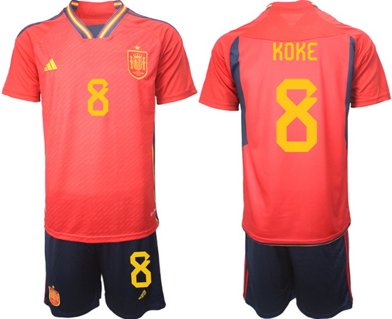 Men FIFA 2022 Spain Soccer Jersey 013