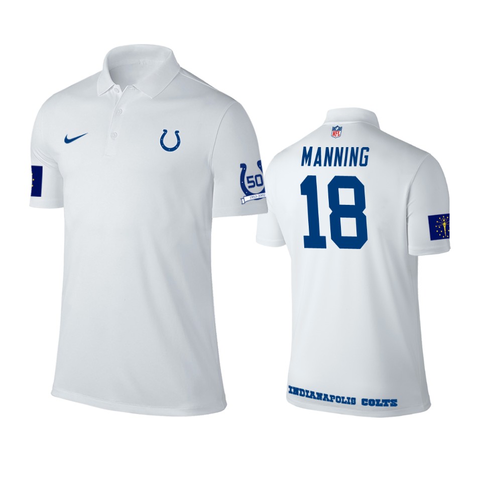 18 white peyton manning polo