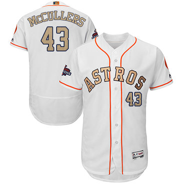 1Houston Astros #43 Lance McCullers White FlexBase Authentic 2018 Gold Program Cool Base Stitched MLB Jersey