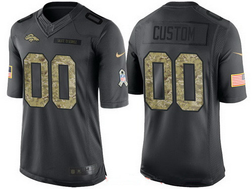 1Men's Denver Broncos Custom Anthracite Camo 2016 Salute To Service Veterans Day NFL Nike Limited Jersey