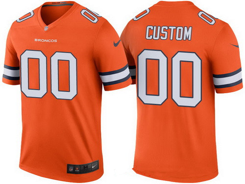 1Men's Denver Broncos Orange Custom Color Rush Legend NFL Nike Limited Jersey