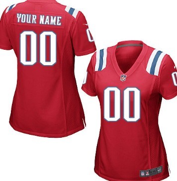 1Women's Nike New England Patriots Customized Red Game Jersey