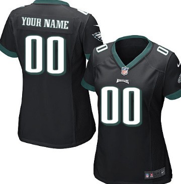 1Women's Nike Philadelphia Eagles Customized Black Game Jersey