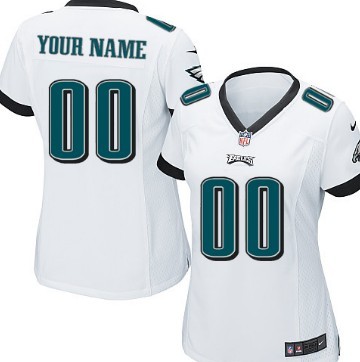 1Women's Nike Philadelphia Eagles Customized White Game Jersey