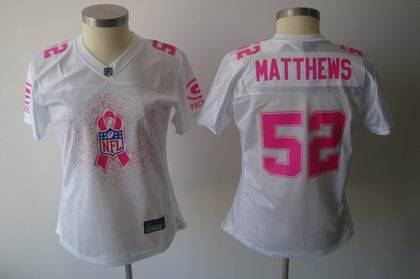2011 breast cancer awareness women fashion jersey green bay packers 52 clav matthews white