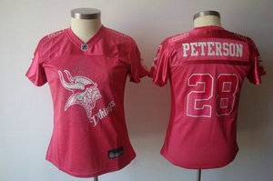 2011 women fem fan minnesota vikings 28 adrian peterson red jersey