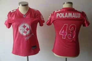 2011 women fem fan pittsburgh steelers 43 troy polamalu red jersey