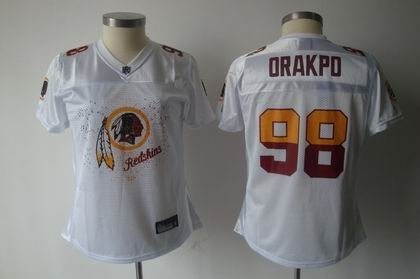 2011 women fem fan washington redskins 98 brian orakpo white jersey