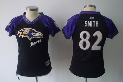 2011 women field flirt fashion baltimore ravens 82 smith black jersey