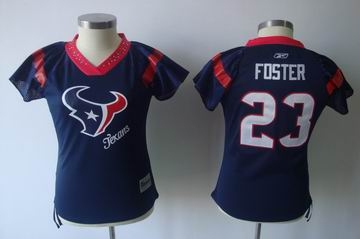 2011 women field flirt fashion jersey houston texans 23 foster blue team color jersey