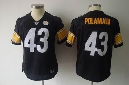 2011 women team jersey pittsburgh steelers 43 troy polamalu black jersey