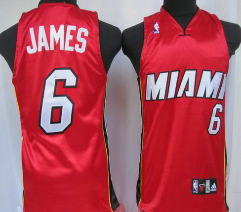 Basketball Kids jerseys Miami Heat 6 James red