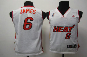 Kids Swingman jerseys Miami Heat 6 James white